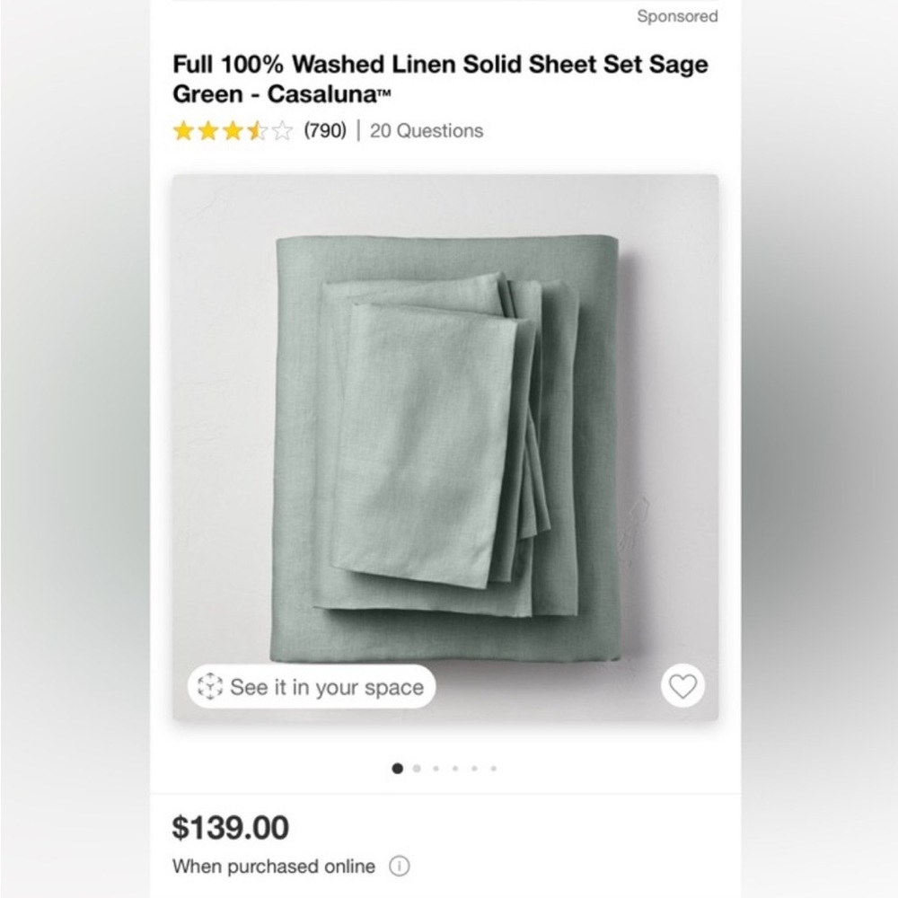 Casaluna linen sheet set brand new